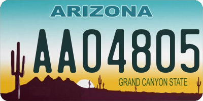 AZ license plate AAO4805