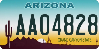 AZ license plate AAO4828