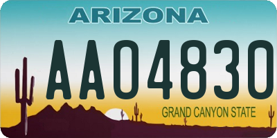 AZ license plate AAO4830
