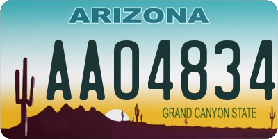 AZ license plate AAO4834