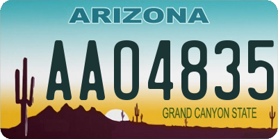 AZ license plate AAO4835
