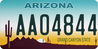 AZ license plate AAO4844