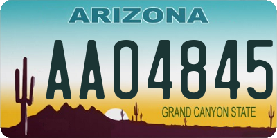 AZ license plate AAO4845