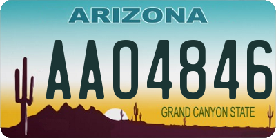 AZ license plate AAO4846