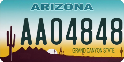 AZ license plate AAO4848