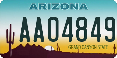 AZ license plate AAO4849