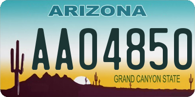 AZ license plate AAO4850