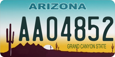 AZ license plate AAO4852