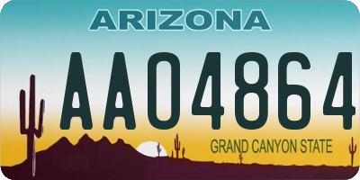 AZ license plate AAO4864