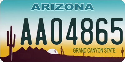 AZ license plate AAO4865