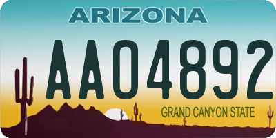 AZ license plate AAO4892