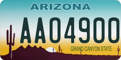 AZ license plate AAO4900