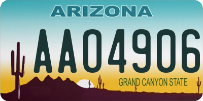 AZ license plate AAO4906