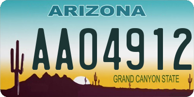 AZ license plate AAO4912
