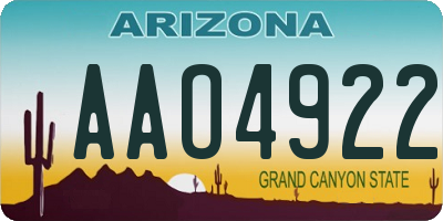 AZ license plate AAO4922