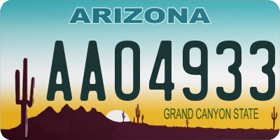 AZ license plate AAO4933