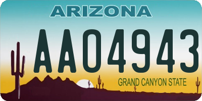 AZ license plate AAO4943