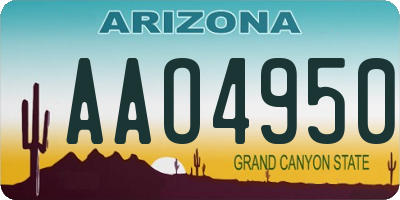 AZ license plate AAO4950