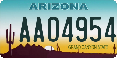 AZ license plate AAO4954