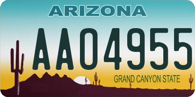 AZ license plate AAO4955