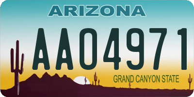 AZ license plate AAO4971