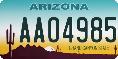 AZ license plate AAO4985