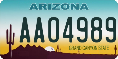 AZ license plate AAO4989