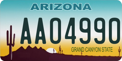 AZ license plate AAO4990