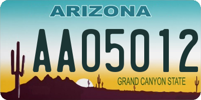 AZ license plate AAO5012