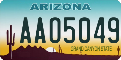AZ license plate AAO5049