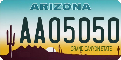 AZ license plate AAO5050