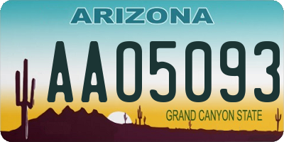 AZ license plate AAO5093