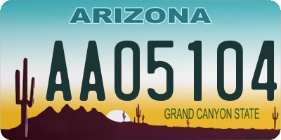 AZ license plate AAO5104