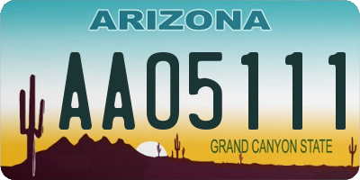 AZ license plate AAO5111