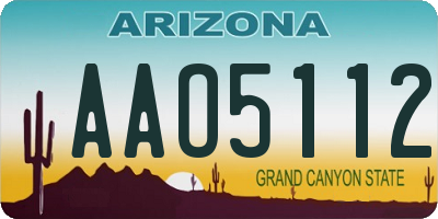 AZ license plate AAO5112