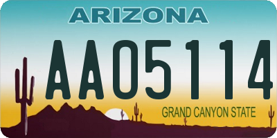 AZ license plate AAO5114