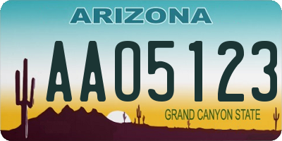 AZ license plate AAO5123