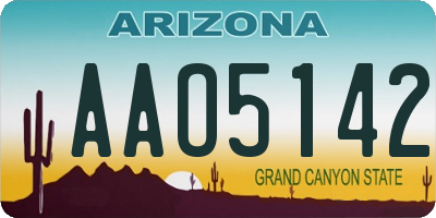 AZ license plate AAO5142