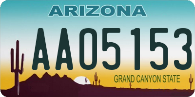 AZ license plate AAO5153