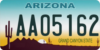 AZ license plate AAO5162
