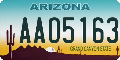 AZ license plate AAO5163