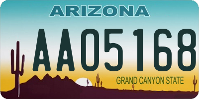 AZ license plate AAO5168