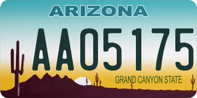 AZ license plate AAO5175