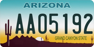 AZ license plate AAO5192