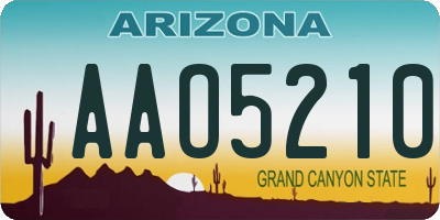 AZ license plate AAO5210