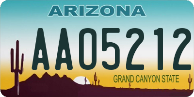 AZ license plate AAO5212