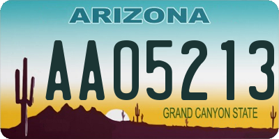 AZ license plate AAO5213