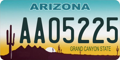 AZ license plate AAO5225