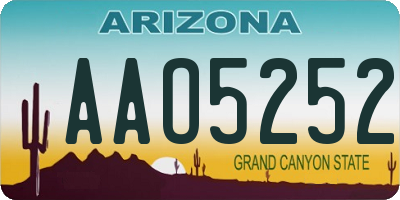 AZ license plate AAO5252