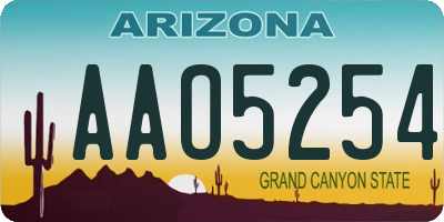 AZ license plate AAO5254